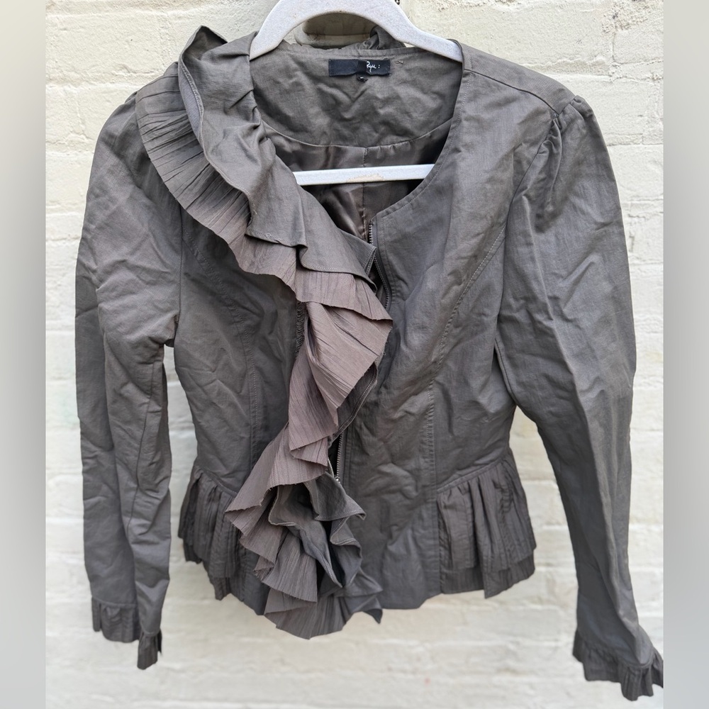 Stunning ruffled Ryu jacket barely worn silky lining